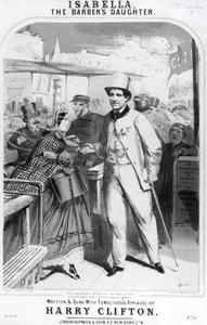 Isabella de dochter van de kapper, advertentie voor de muziek van Harry Clifton, 1865 door English School
