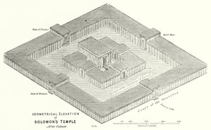 Isometrische elevatie van de tempel van Salomo, naar Calmet (gravure) door English School