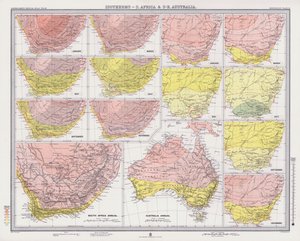 Isothermen, Zuid-Afrika en Zuidoost-Australië