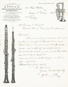 J Francis & Co, militaire, koperen band en orkestinstrumentenmakers