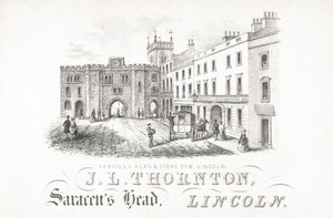 J L Thornton, Saracens Head en Stone, Lincoln door English School