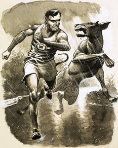 Jack Holden won een marathon ondanks dat hij tijdens de race door een hond werd gebeten door English School