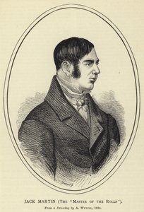 Jack Martin, de Meester van de Rollen, naar een tekening van A Wyvill, 1824 door English School