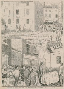 Jack the Ripper: Scènes van de Aldgate en Whitechapel moorden door English School