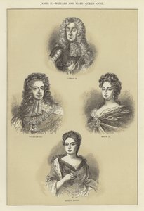 Jacob II, Willem en Maria, koningin Anne door English School