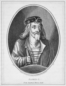James I (1394-1437), Koning van Schotland, uit Johnstones Scottish Heroes, gegraveerd door Adam, gepubliceerd 1794 door English School