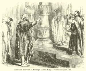 Jeremia geeft een boodschap aan de koning, Jeremia, xxxvi, 29 door English School