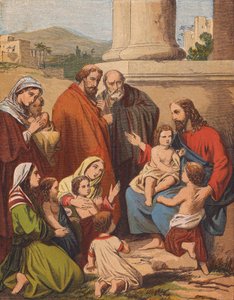 Jezus Christus zegent de kleine kinderen