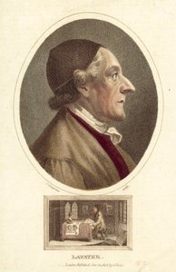 Johann Kaspar Lavater, Zwitserse dichter, filosoof, fysiognomist en theoloog (gekleurde gravure) door English School