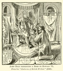 John Bale presenteert een Boek aan Edward VI