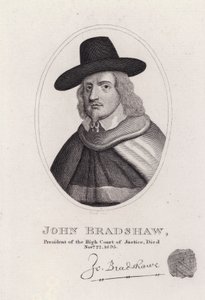 John Bradshaw, Engelse rechter die voorzitter was van het Hooggerechtshof voor het proces tegen koning Charles I in 1649
