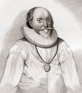 John Erskine, 2e/19e Graaf van Mar, ca. 1558-1634. Schotse politicus. Uit Iconographia Scotica of Portretten van Illustere Personen van Schotland, gepubliceerd in 1797. door English School