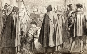 John Frith op het punt verbrand te worden voor ketterij in 1533, ca. 1865