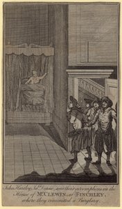 John Hartley, James Deane en hun handlangers in het huis van meneer Clewin