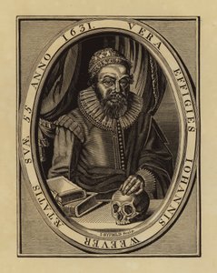 John Weever, Engelse dichter en antiquair (gravure) door English School