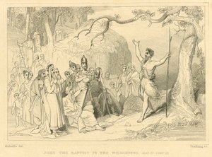 Johannes de Doper in de wildernis, Matteüs III, Lucas III (gravure)