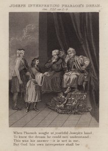 Jozef verklaart de droom van de farao, Genesis XLI, vers 1-8 door English School