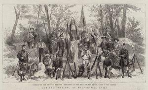 Jubileumfestival in Valparaiso, Chili (gravure)