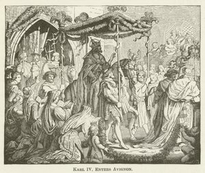 Karel IV betreedt Avignon