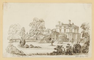 Kensington Palace Gardens; gedateerd 27 augustus 1857 door English School
