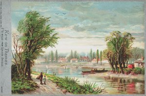 Kew aan de rivier de Theems door English School