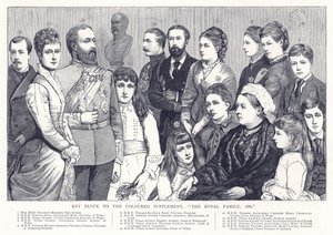 Sleutelblok voor de Gekleurde Bijlage, De Koninklijke Familie, 1880 door English School