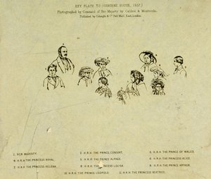Sleutelplaat naar portret van de koninklijke familie in Osborne House, 1857