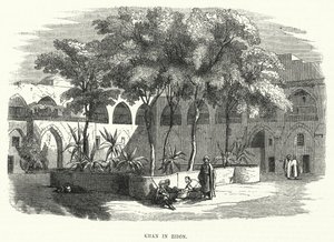 Khan in Zidon (gravure) door English School