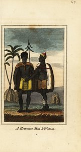 Khoikhoi man en vrouw, Zuid-Afrika