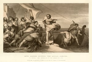 Koning Alfred die de Angelsaksen aanspoort