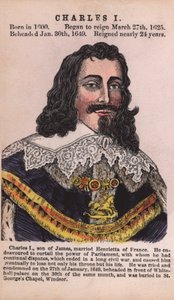 Koning Karel I (gekleurde gravure) door English School