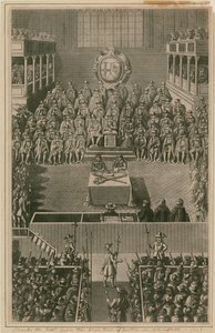 Koning Charles I voor het Hooggerechtshof in Whitehall, 1648 door English School