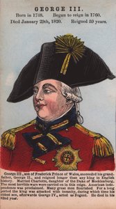 Koning George III (gekleurde gravure)