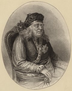 Koning George III als oude man door English School