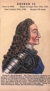 Koning George II (gekleurde gravure) door English School