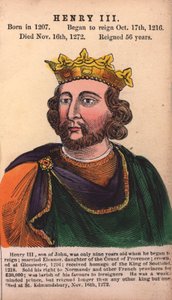 Koning Hendrik III (gekleurde gravure) door English School
