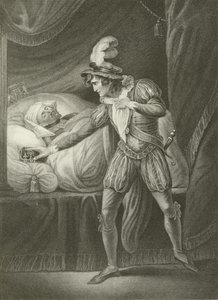 Koning Hendrik IV en de jonge prins Hal, op het punt zijn kroon te nemen door English School