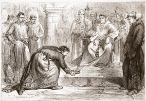 Koning Jan en de pauselijke legaat, illustratie uit The History of Protestantism door James Aitken Wylie (1808-1890), gepubliceerd 1878 door English School