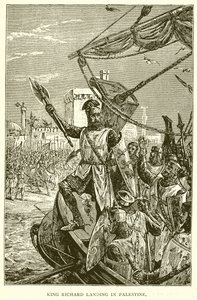Koning Richard landt in Palestina