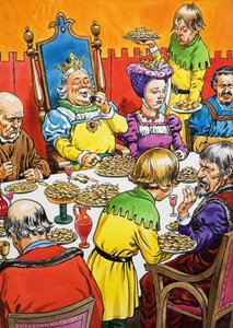 Koning en koningin bij een ongebruikelijk diner door English School