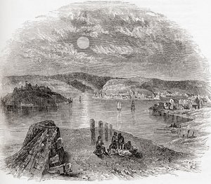 Kinsale, County Cork, Ierland in de 19e eeuw, uit Old England: A Pictorial Museum, uitgegeven 1847 door English School