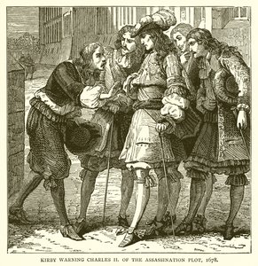 Kirby waarschuwt Karel II voor het Moordcomplot, 1678 door English School