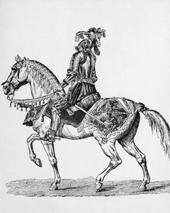 Ridder te paard in galakleding uit de jaren 1400 door English School