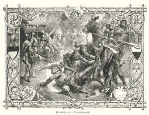 Ridders bij een toernooi (gravure) door English School