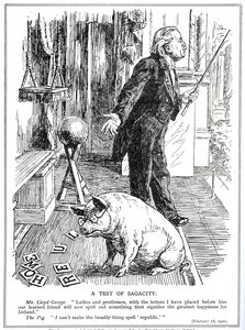 Lloyd George krijgt tegenstand tegen zijn Government of Ireland Bill van de Ierse Republikeinse Partij, februari 1920 door English School