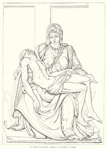 La Pieta De Michel Angelo, Sint-Pieter in Rome (gravure) door English School
