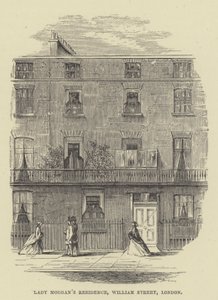 De residentie van Lady Morgan, William Street, Londen door English School