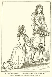 Lady Russell smeekt om het leven van haar man bij Karel II