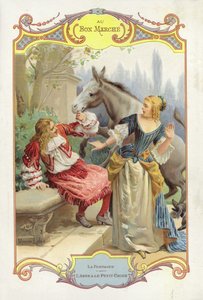 Dame en heer geschrokken door paard door English School