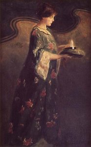 Dame met een kaars, ca. 1890